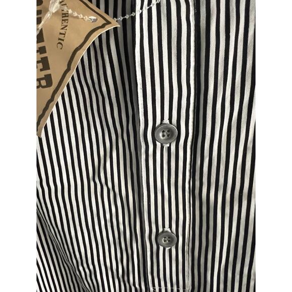 Black White Stripe Shiloh shirt Mens western cowboy costume Frontier Classics L - Picture 3 of 5